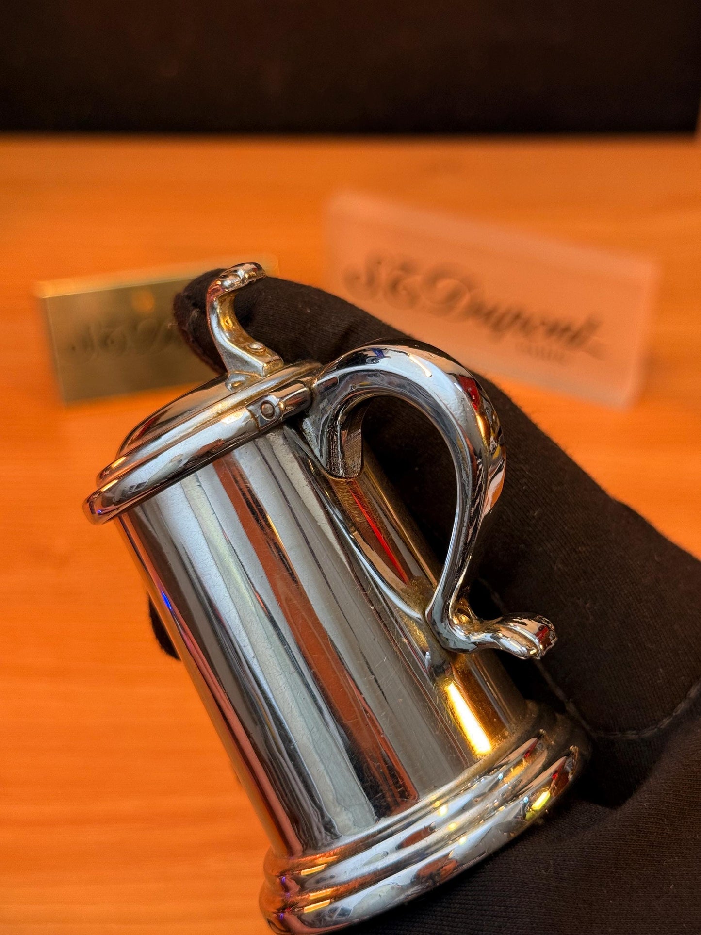 Vintage 1939 Luxury Dunhill Bumper Table Lighter Heavy silver finish early version England made / Petrol fluid table lighter decore table