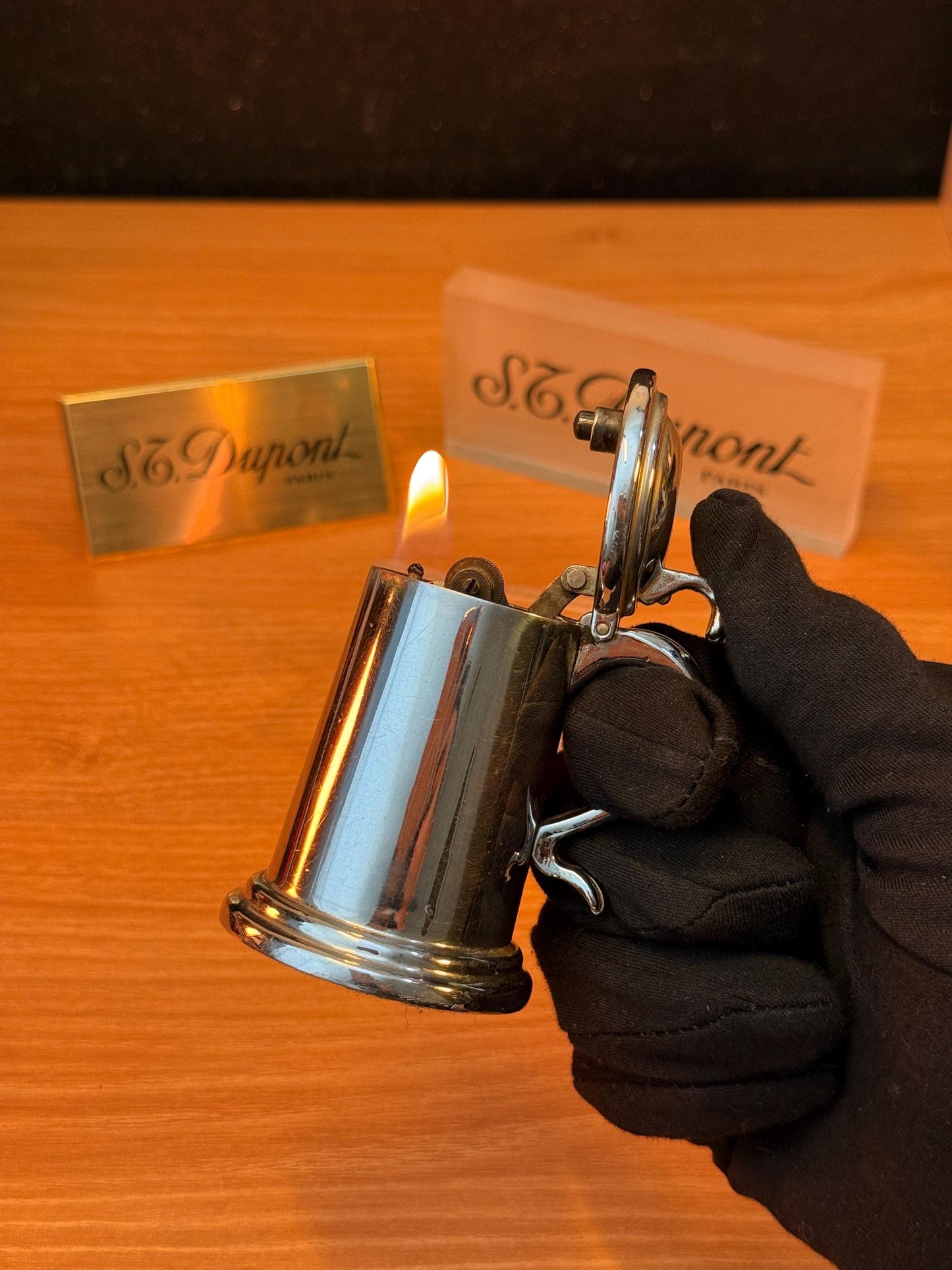 Vintage 1939 Luxury Dunhill Bumper Table Lighter Heavy silver finish early version England made / Petrol fluid table lighter decore table