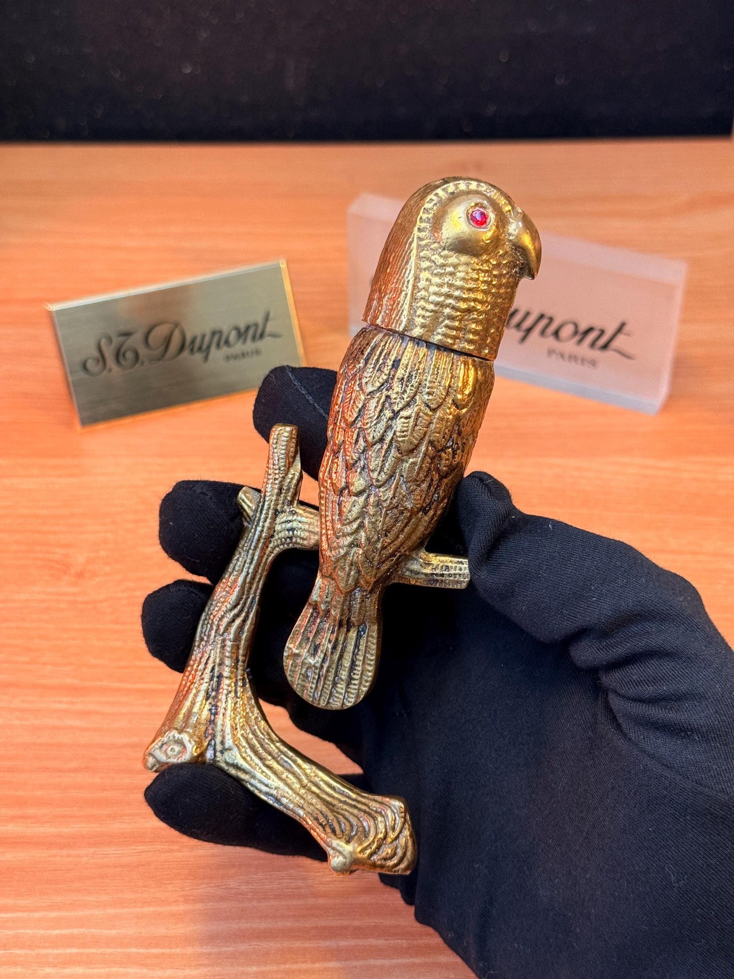 Antique 1945 Solid Bronze The Owl Hidden Lighter Heavy ~600 grams \ perfect rare decorative italian Bronze \ hidden decoration desk table