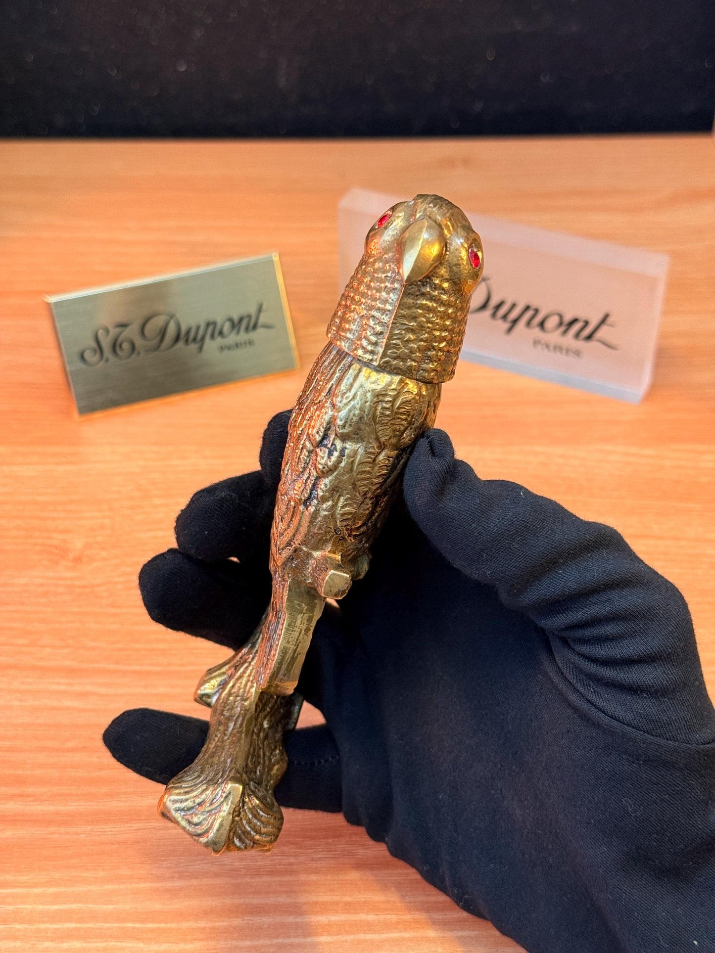Antique 1945 Solid Bronze The Owl Hidden Lighter Heavy ~600 grams \ perfect rare decorative italian Bronze \ hidden decoration desk table