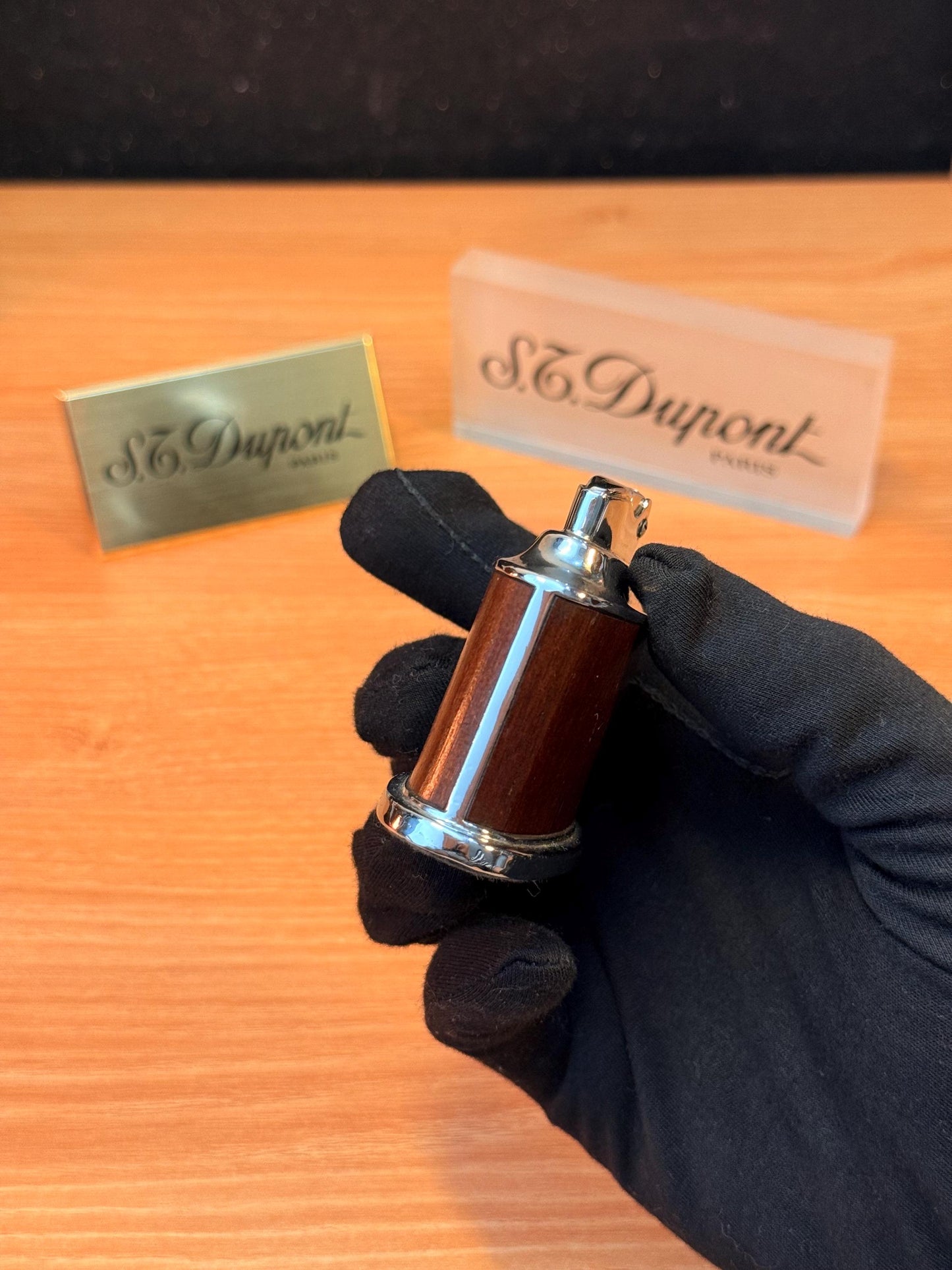Antique 1941 Ronson Senator Desk Lighter petrol lighter\ working perfect designed with real wood England \ Rare gift decoration antique item