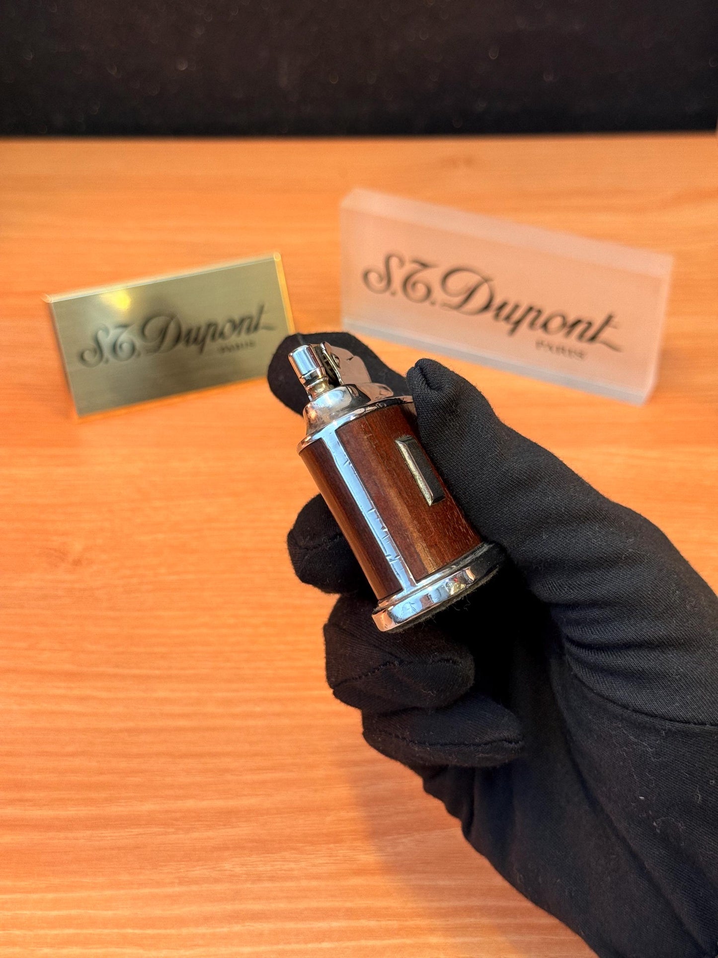 Antique 1941 Ronson Senator Desk Lighter petrol lighter\ working perfect designed with real wood England \ Rare gift decoration antique item