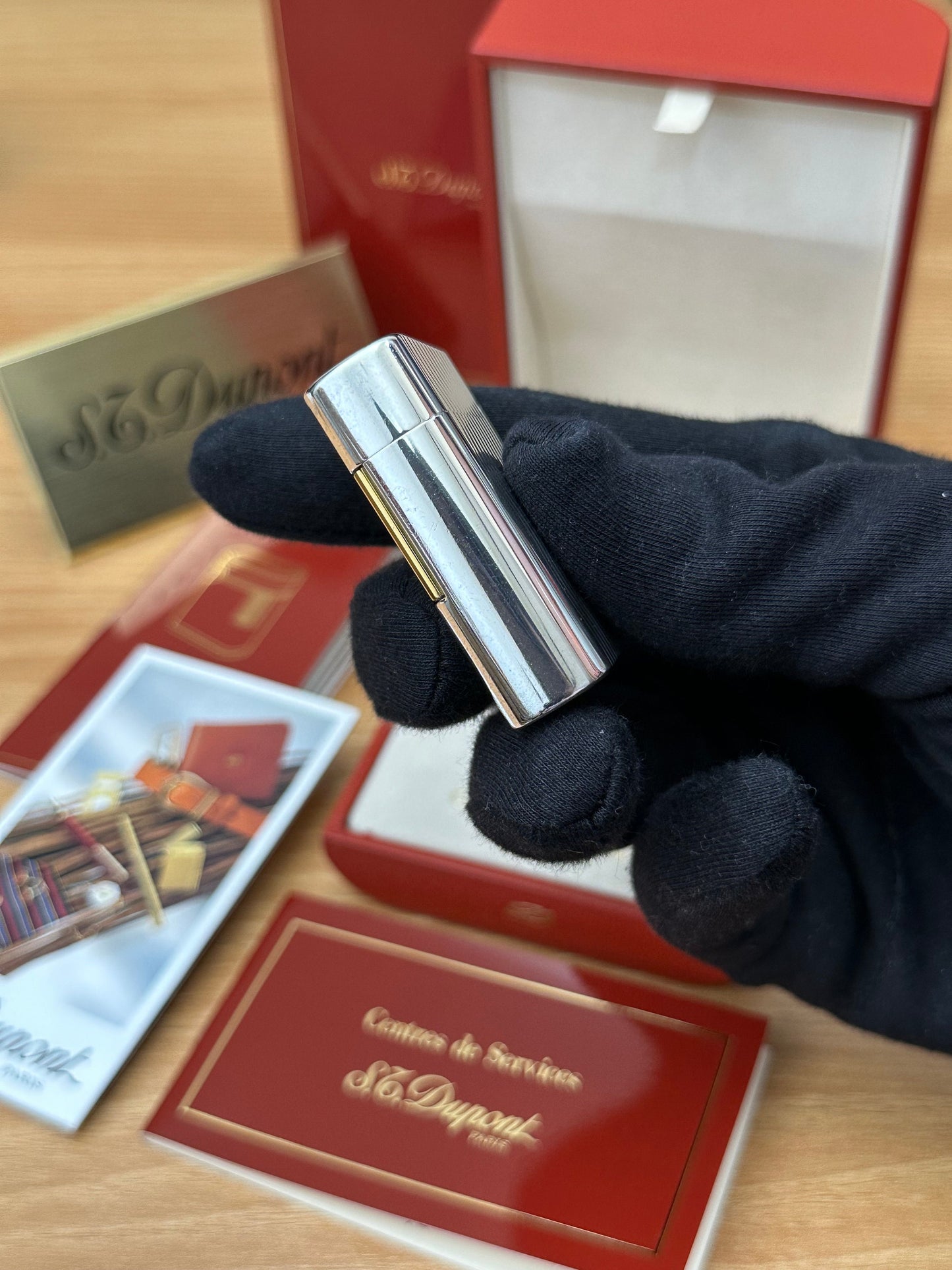 Vintage 1990 St Dupont Soubreny Two tone Gold & Silver finish / full set will box and documents / Good condition