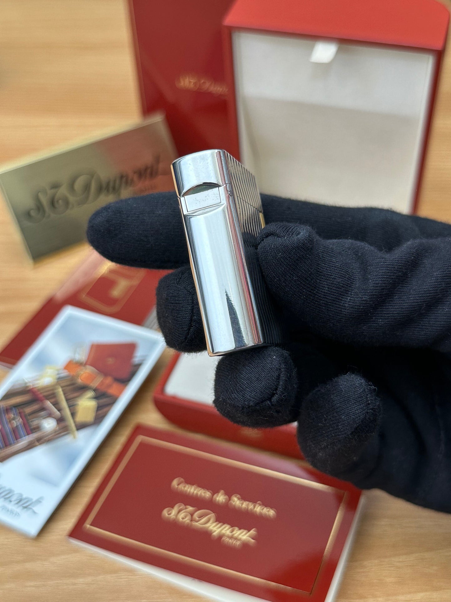 Vintage 1990 St Dupont Soubreny Two tone Gold & Silver finish / full set will box and documents / Good condition