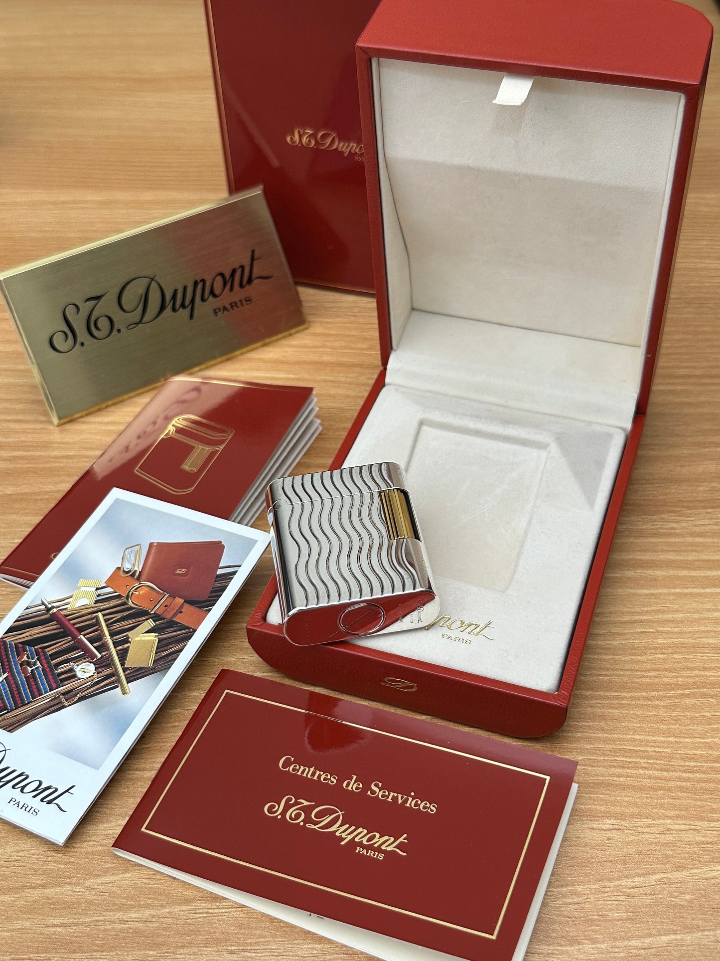 Vintage 1990 St Dupont Soubreny Two tone Gold & Silver finish / full set will box and documents / Good condition
