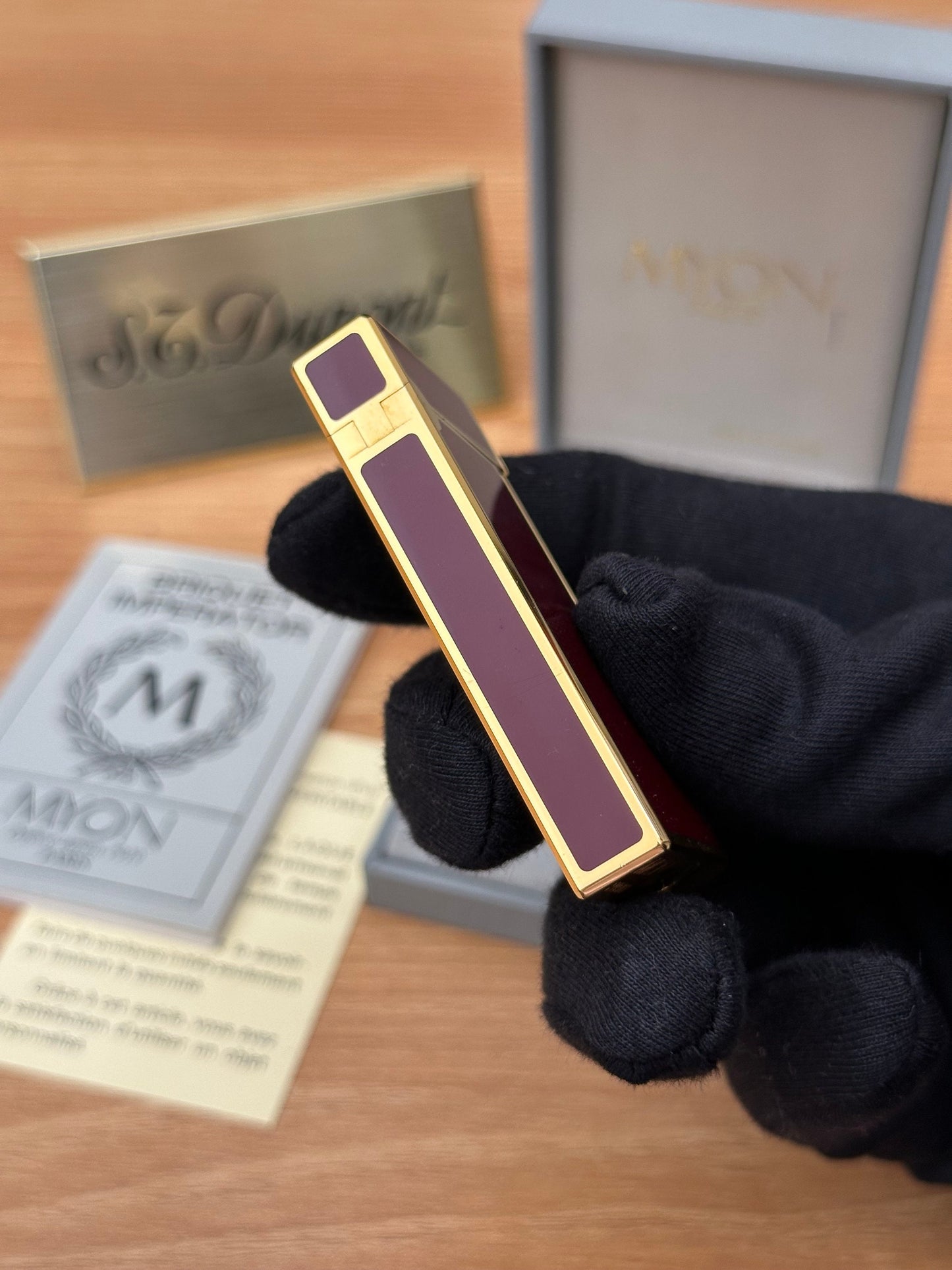 Vintage 1980 Myon 24k Gold Plated 5 face Rare Red lacquer \ full set with box and document \ working perfect \ good condition pre-owned