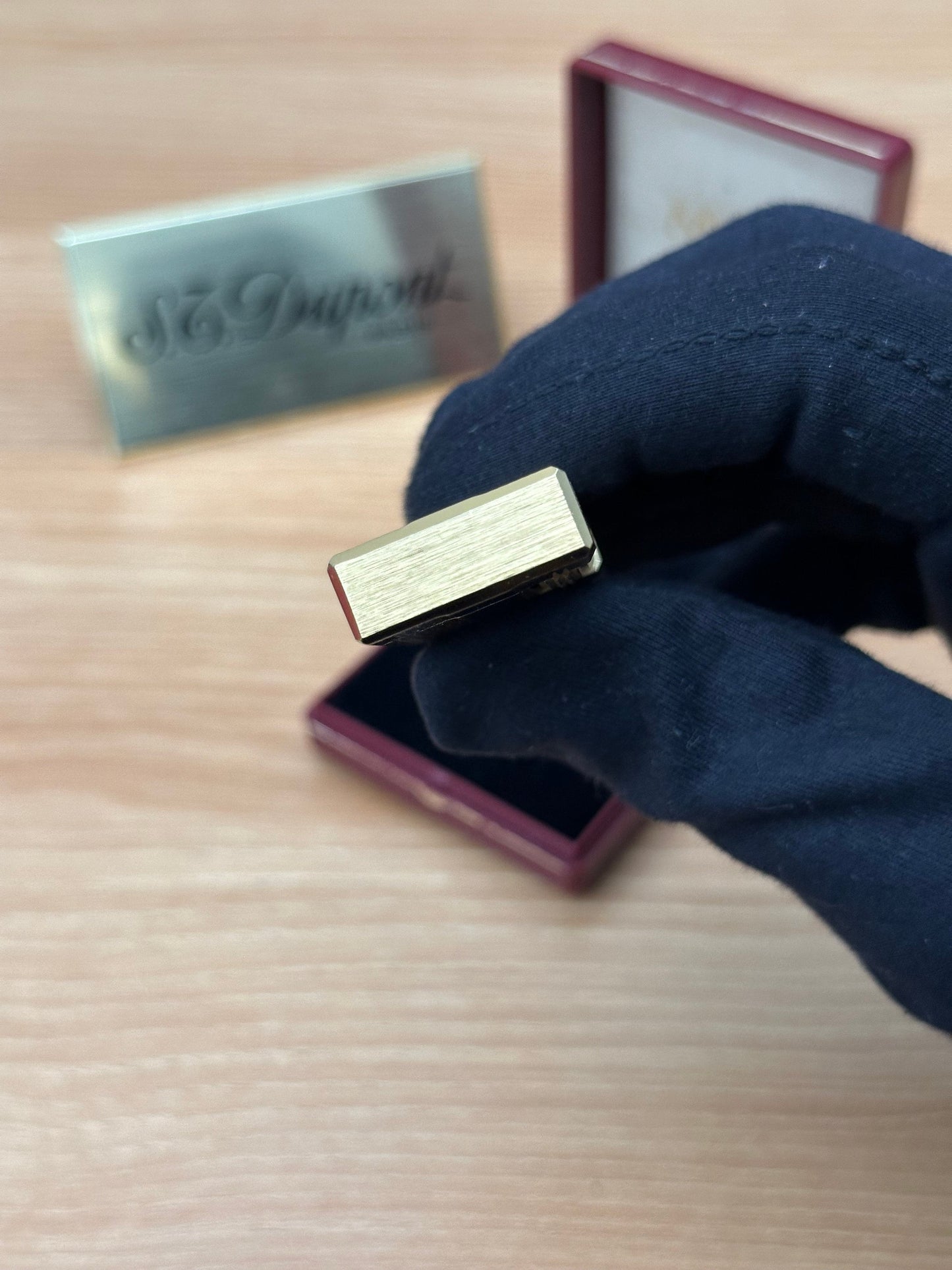 Vintage 1980 Myon Paris made Gold finish with black lacquer / with box / amazing condition close to new / with initial amazing condition