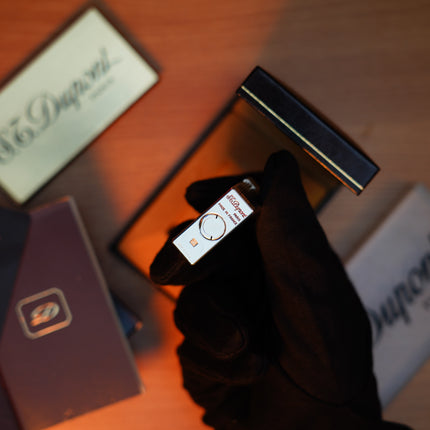 Vintage 1980 St Dupont Ligne 1 Heavy Silver Finish Small Size Micro Dots Pattern / Full Set with box and document