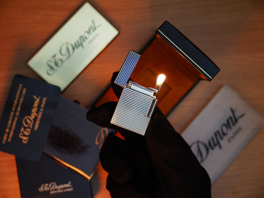 Vintage 1980 St Dupont Ligne 1 Heavy Silver Finish Small Size / Full Set with box and document