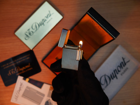 Vintage 1980 St Dupont Ligne 1 Heavy 24k Gold Finish Small Size  / Full Set with box and document
