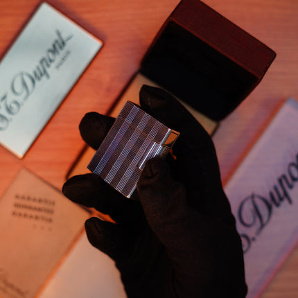 Vintage 1980 St Dupont Ligne 1 Heavy Silver Finish Small Size / with box and document