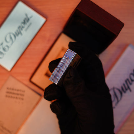 Vintage 1980 St Dupont Ligne 1 Heavy Silver Finish Small Size / with box and document