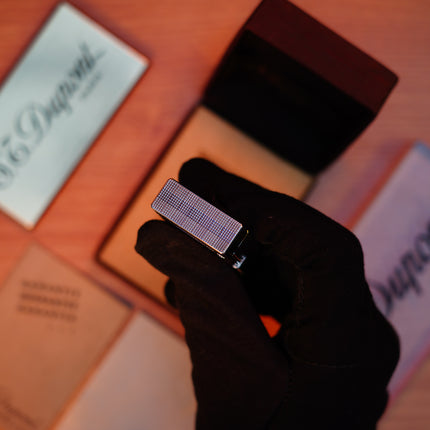 Vintage 1980 St Dupont Ligne 1 Heavy Silver Finish Small Size / with box and document