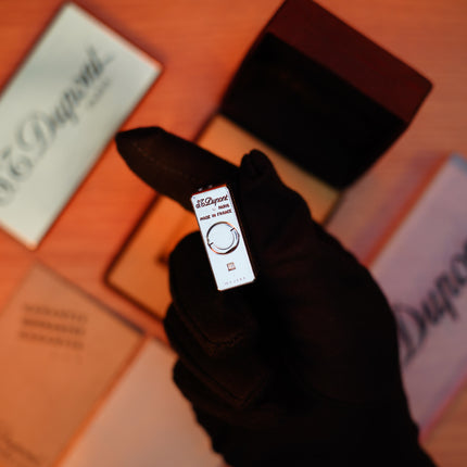 Vintage 1980 St Dupont Ligne 1 Heavy Silver Finish Small Size / with box and document