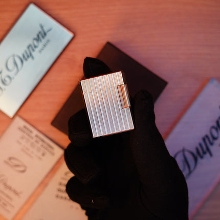 Vintage 1980 St Dupont Ligne 1 Heavy 24k Gold Finish Small Size / Full Set with box and document