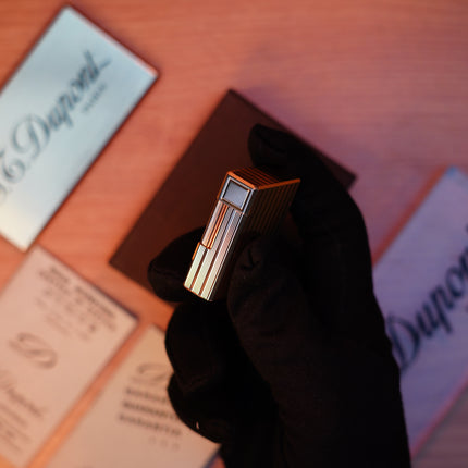 Vintage 1980 St Dupont Ligne 1 Heavy 24k Gold Finish Small Size / Full Set with box and document