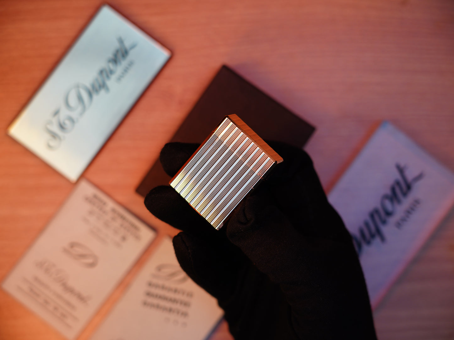 Vintage 1980 St Dupont Ligne 1 Heavy 24k Gold Finish Small Size / Full Set with box and document