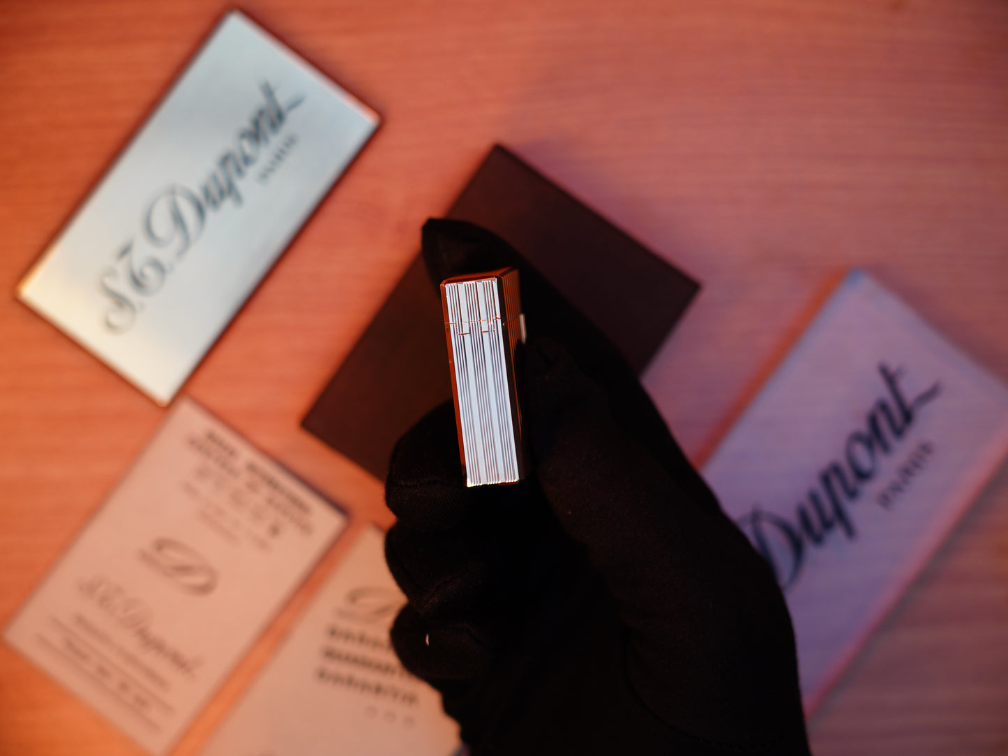 Vintage 1980 St Dupont Ligne 1 Heavy 24k Gold Finish Small Size / Full Set with box and document
