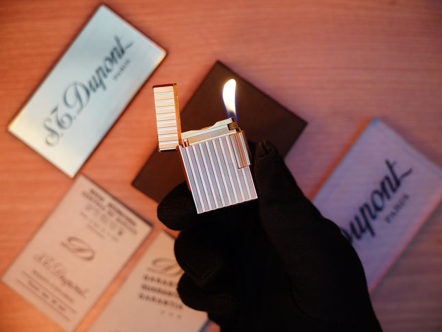 Vintage 1980 St Dupont Ligne 1 Heavy 24k Gold Finish Small Size / Full Set with box and document