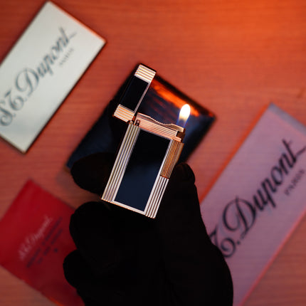 Vintage 1960 St Dupont Ligne 1 Heavy 24k Gold Finish and natural lacquer Large Size / Full Set with box and document