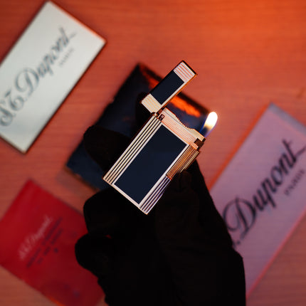 Vintage 1960 St Dupont Ligne 1 Heavy 24k Gold Finish and natural lacquer Large Size / Full Set with box and document