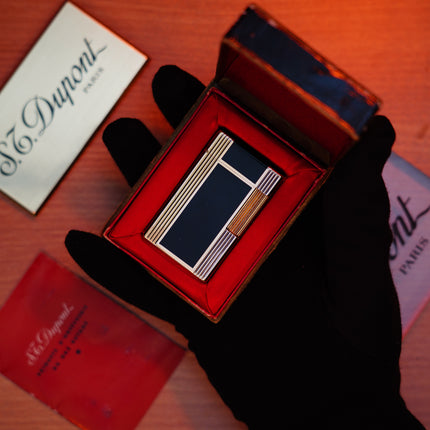 Vintage 1960 St Dupont Ligne 1 Heavy 24k Gold Finish and natural lacquer Large Size / Full Set with box and document