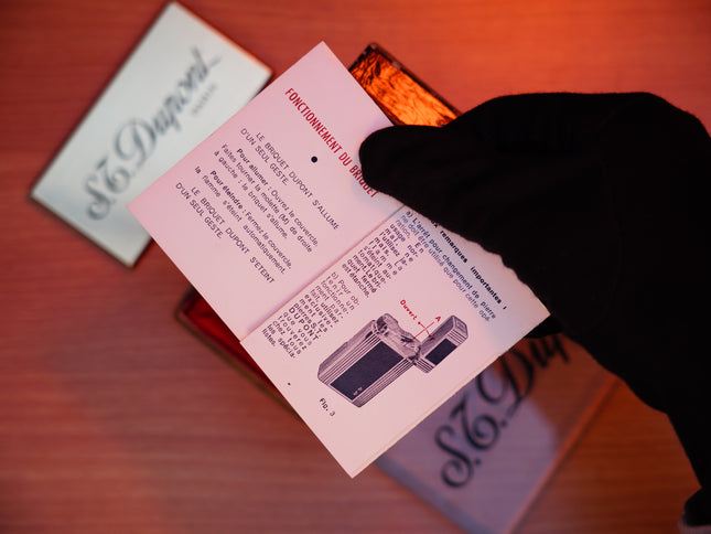 Vintage 1960 St Dupont Ligne 1 Heavy 24k Gold Finish and natural lacquer Large Size / Full Set with box and document