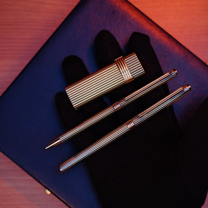 Vintage 1970 Christian Dior Vermill Solid 925 Sterling Silver Pens and lighter / rare gift set