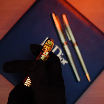 Vintage 1970 Christian Dior Vermill Solid 925 Sterling Silver Pens and lighter / rare gift set
