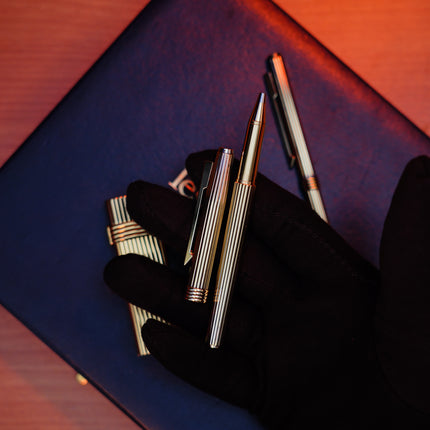 Vintage 1970 Christian Dior Vermill Solid 925 Sterling Silver Pens and lighter / rare gift set