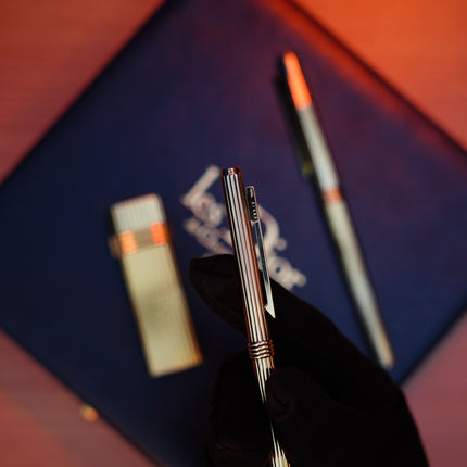 Vintage 1970 Christian Dior Vermill Solid 925 Sterling Silver Pens and lighter / rare gift set