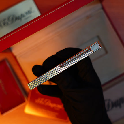 Vintage S.T. Dupont Ligne 2 Table Lighter – 1980 Heavy Silver Finish