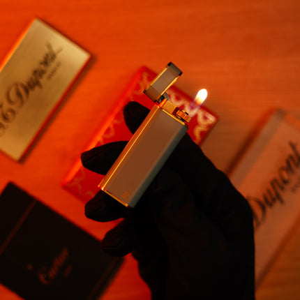 Vintage 1970 Cartier Lighter – Early Natural Lacquer, Light Gray