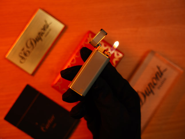 Vintage 1970 Cartier Lighter – Early Natural Lacquer, Light Gray