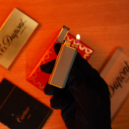Vintage 1970 Cartier Lighter – Early Natural Lacquer, Light Gray