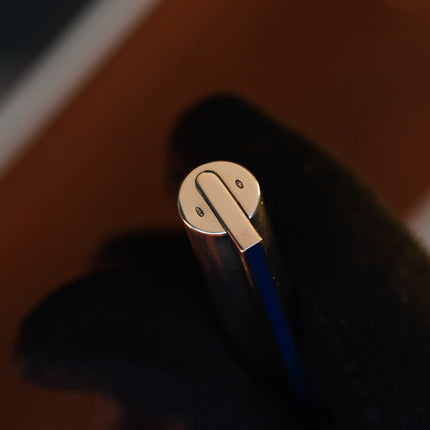 Vintage 1970 S.T. Dupont Luxury Fountain Pen – Solid 925 Sterling Silver - 18K Solid Gold Nib - Vertical Line