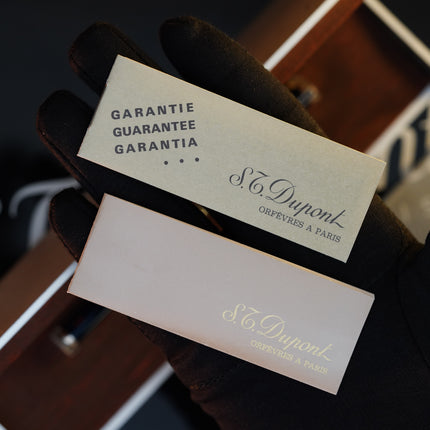 Vintage 1970 S.T. Dupont Fountain Pen – 925 Sterling Silver & Natural Lacquer – 18K Solid Gold Nib – Luxury Collectible