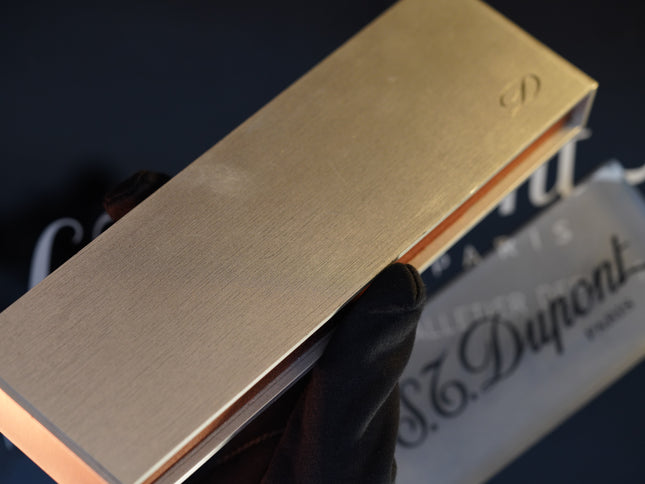 Vintage 1970 S.T. Dupont Fountain Pen – 925 Sterling Silver & Natural Lacquer – 18K Solid Gold Nib – Luxury Collectible