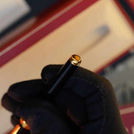 Vintage 1980 S.T. Dupont Fidelio Fountain Pen – Natural Black Lacquer – Hallmarked 14K Solid Gold Nib – Full Set NOS
