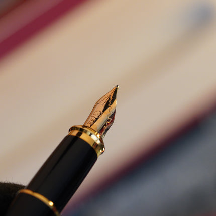 Vintage 1980 S.T. Dupont Fidelio Fountain Pen – Natural Black Lacquer – Hallmarked 14K Solid Gold Nib – Full Set NOS