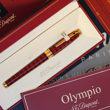Vintage St Dupont Olympio Limited Vertigo Natural Lacquer Luxury 18k Solid Gold F Fountain Pen