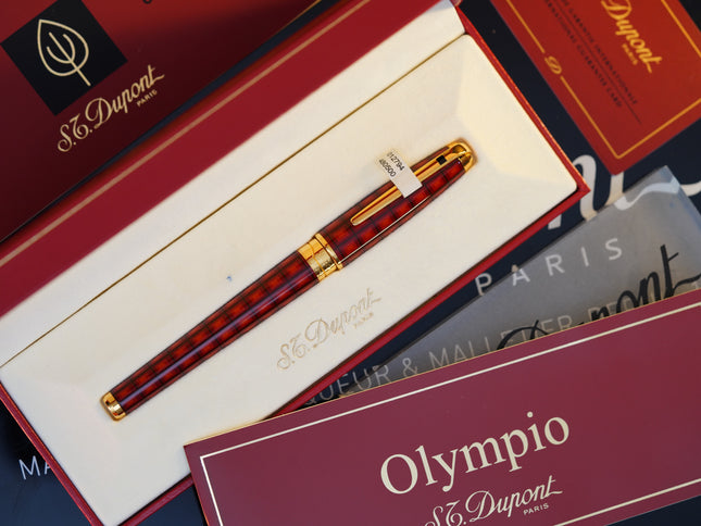Vintage St Dupont Olympio Limited Vertigo Natural Lacquer Luxury 18k Solid Gold F Fountain Pen