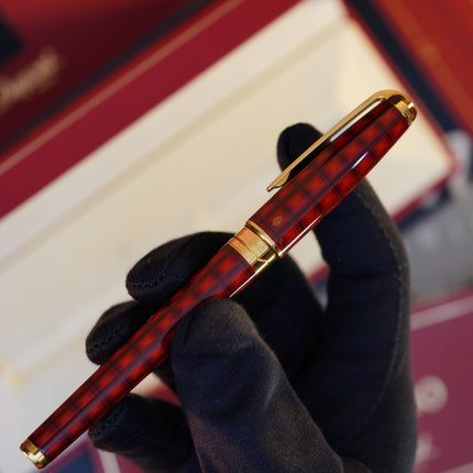 Vintage St Dupont Olympio Limited Vertigo Natural Lacquer Luxury 18k Solid Gold F Fountain Pen