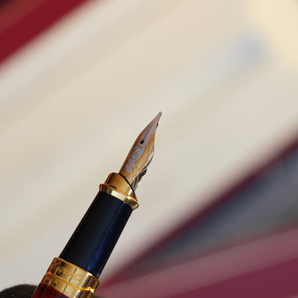 Vintage St Dupont Olympio Limited Vertigo Natural Lacquer Luxury 18k Solid Gold F Fountain Pen