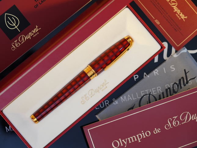 Vintage St Dupont Limited Natural Lacquer Vertigo Luxury 18k Solid Gold M Fountain Pen