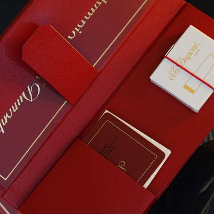 Vintage 1980s S.T. Dupont Vertigo Fountain Pen – Natural Lacquer Pattern – Hallmarked 18K Two-Tone Solid Gold Nib (M) – Full Set NOS