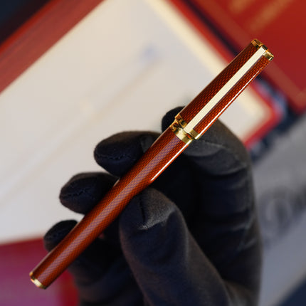 Vintage St Dupont Luxury Ambre Chairman Natural Lacquer 18k Solid Gold M Fountain Pen