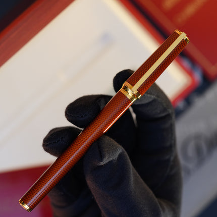 Vintage St Dupont Luxury Ambre Chairman Natural Lacquer 18k Solid Gold M Fountain Pen