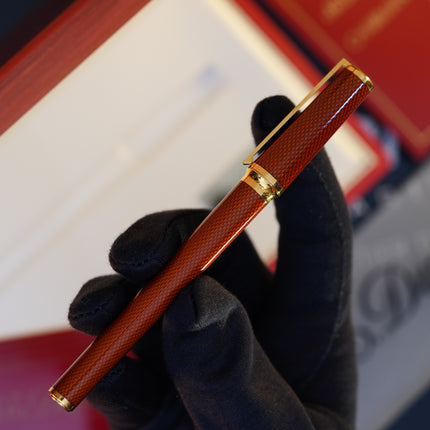 Vintage St Dupont Luxury Ambre Chairman Natural Lacquer 18k Solid Gold M Fountain Pen