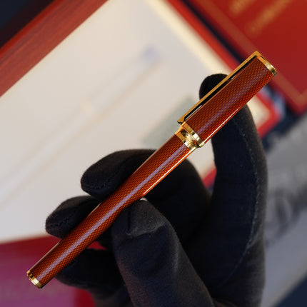 Vintage St Dupont Luxury Ambre Chairman Natural Lacquer 18k Solid Gold M Fountain Pen